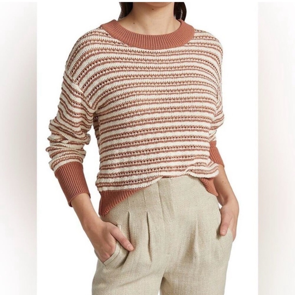 Veronica beard bisa striped cotton sweater